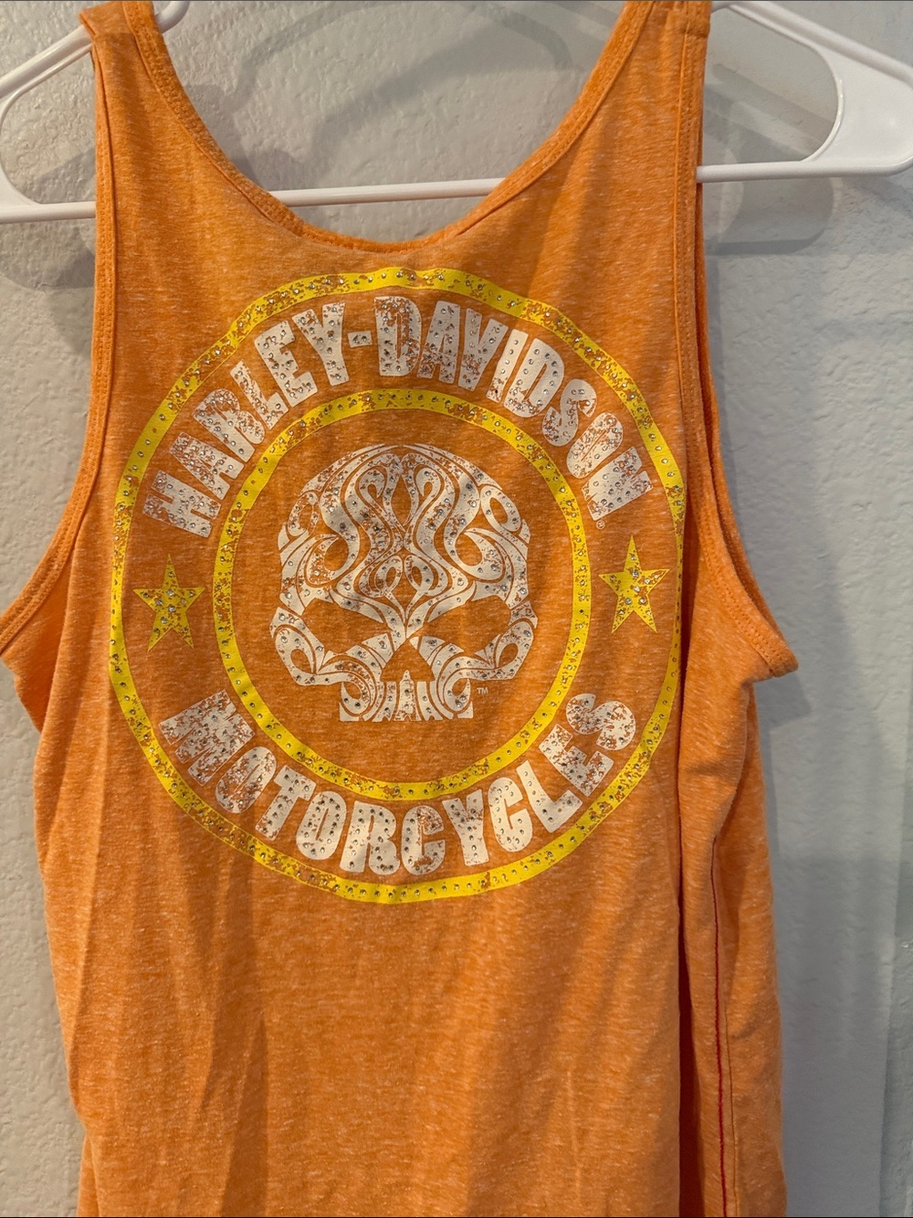 Harley-Davidson Orange Henley Graphic Tank Top - Picture 4 of 4